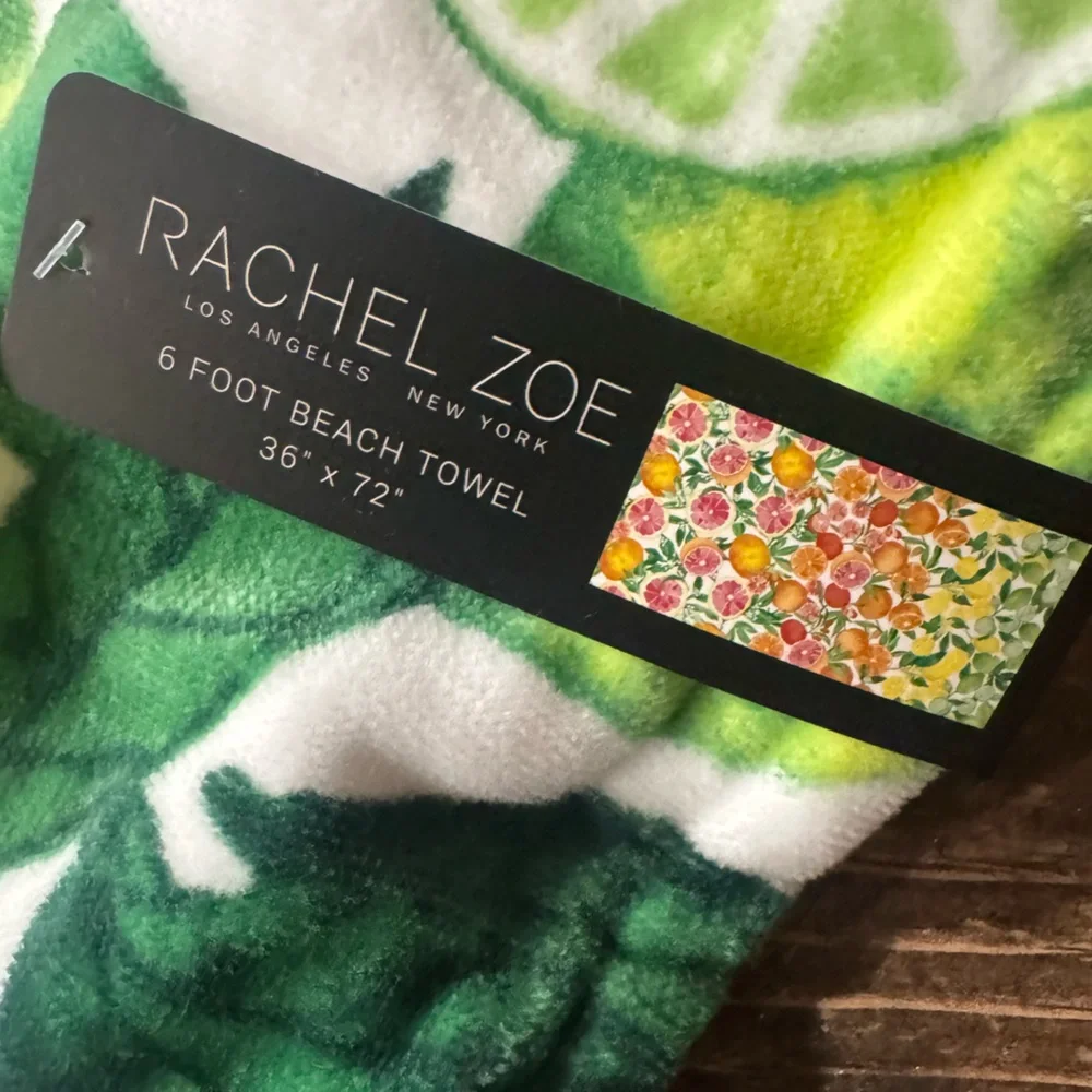 Rachel Zoe Vibrant 6foot, fruit beach towel🍈🍊🍋100% cotton! Cute comfy cozy🍋🍊🍈